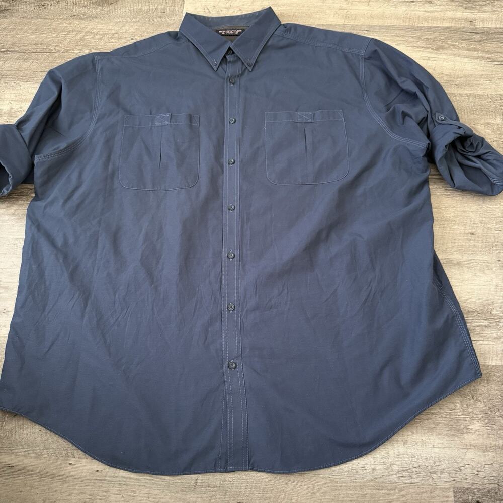 Roundtree Yorke Fishing Shirt Mens 3XB BIG Performance Vented Wicking Roll-Up